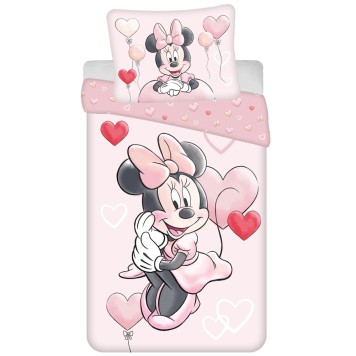 Disney Minnie  Heart Balloons bed linen set 140×200cm, 70×90 cm