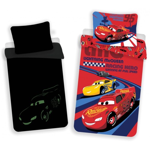 Disney Cars glow in the dark bed linen LMQ 140×200cm, 70x90 cm