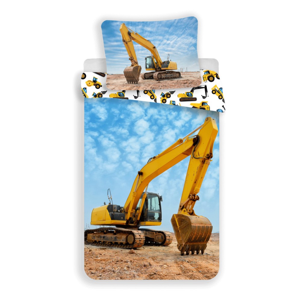 Construction Bagr bed linen 140×200cm, 70×90 cm