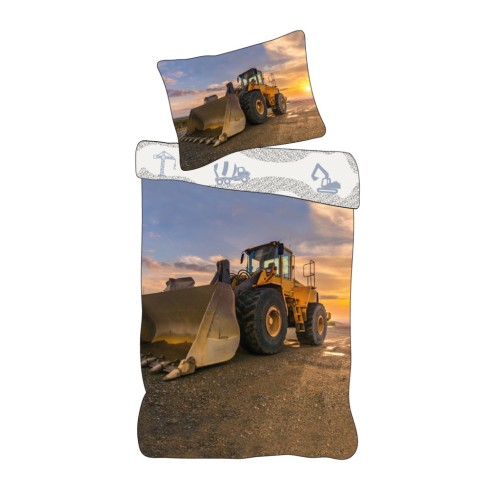 Construction Sunset Loader bedding cover 140×200cm, 70×90 cm