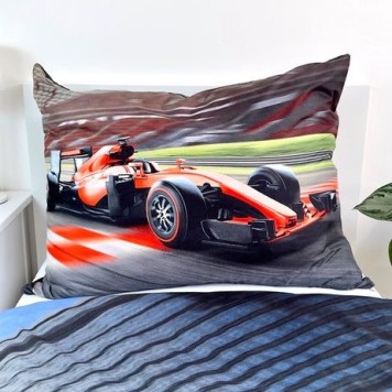Car Racing Red Formula 1 Bed Linen 140×200cm, 70x90 cm Microfibre