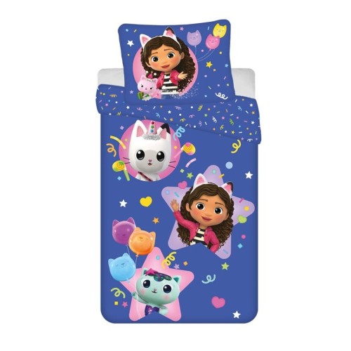 Gabby's Dollhouse bedding set 140×200cm, 63×63 cm microfibre