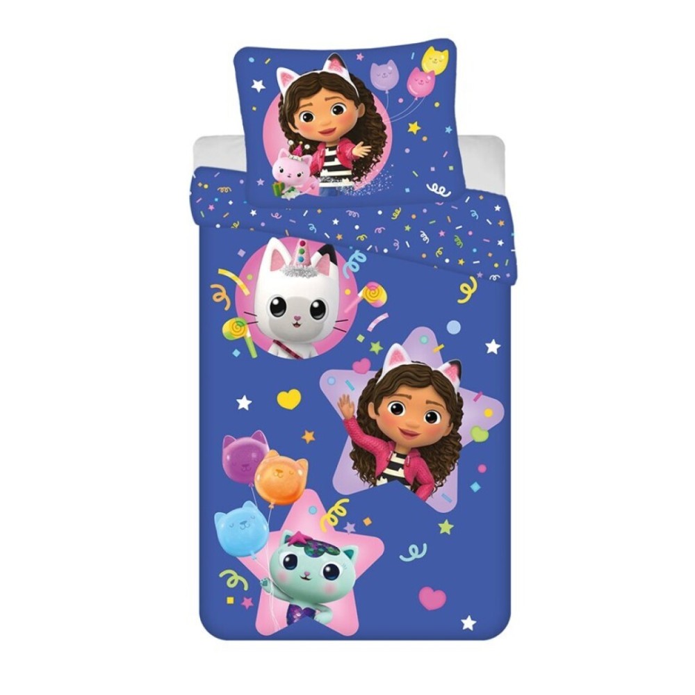 Gabby's Dollhouse bedding set 140×200cm, 63×63 cm microfibre
