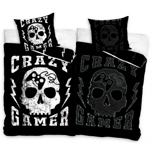 Gamer glow in the dark bedding set 140×200cm, 70x90 cm