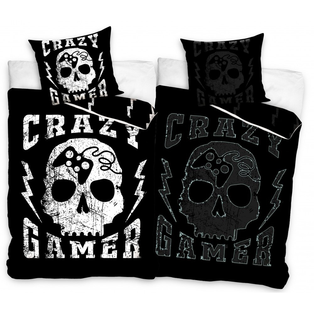 Gamer glow in the dark bedding set 140×200cm, 70x90 cm