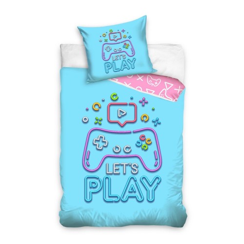 Gamer Let's Play bedding cover 140×200cm, 70×90 cm