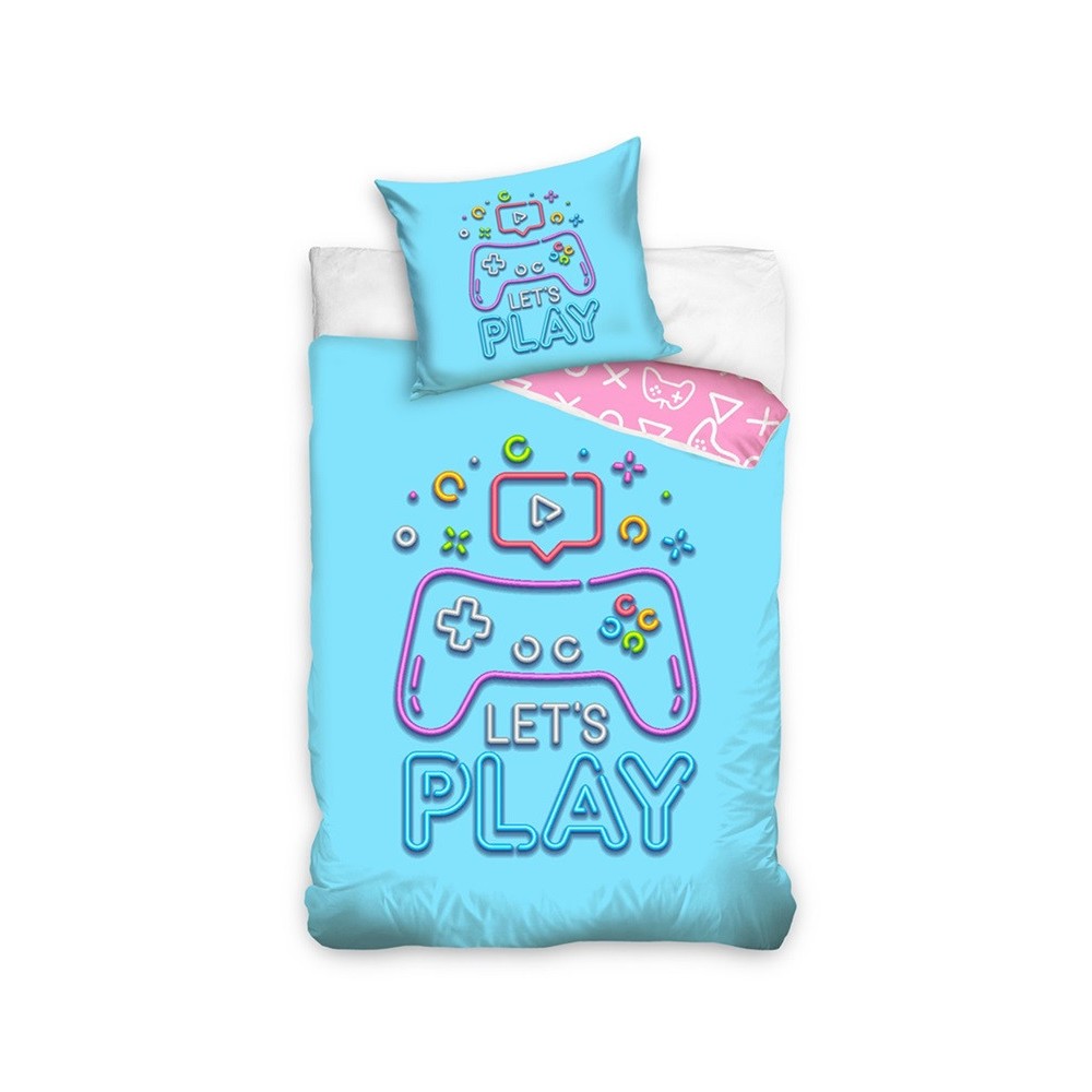 Gamer Let's Play bedding cover 140×200cm, 70×90 cm