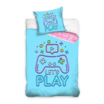 Gamer Let's Play bedding cover 140×200cm, 70×90 cm