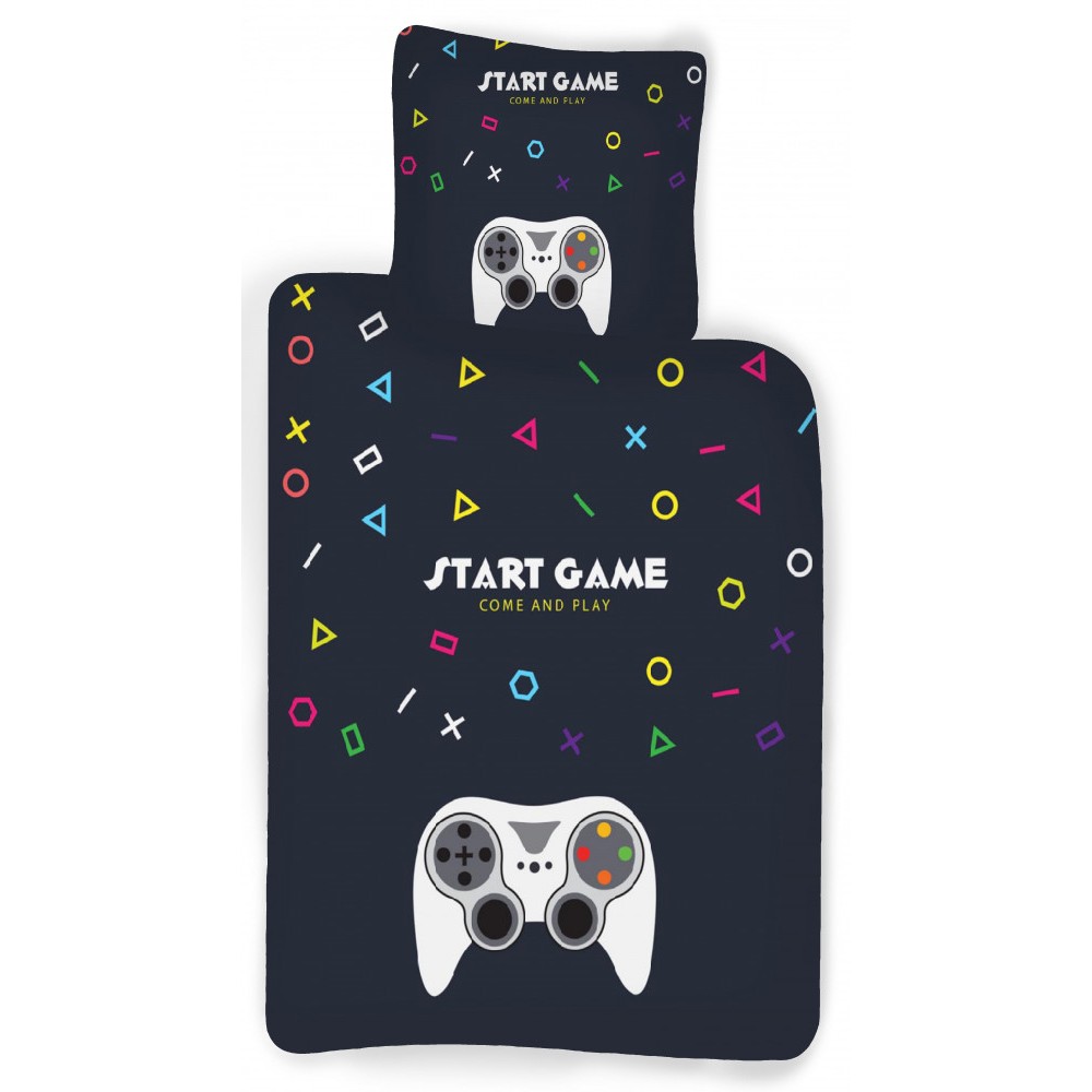 Gamer bedding set Start Game 140×200cm, 60×63 cm