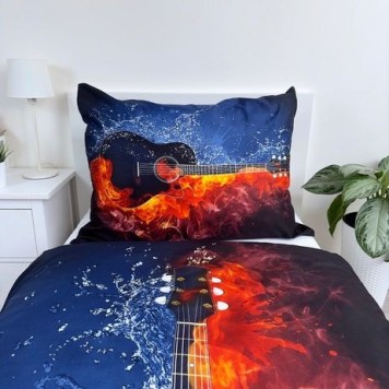 Guitar Contrast bedding set 140×200cm, 70x90 cm microfibre