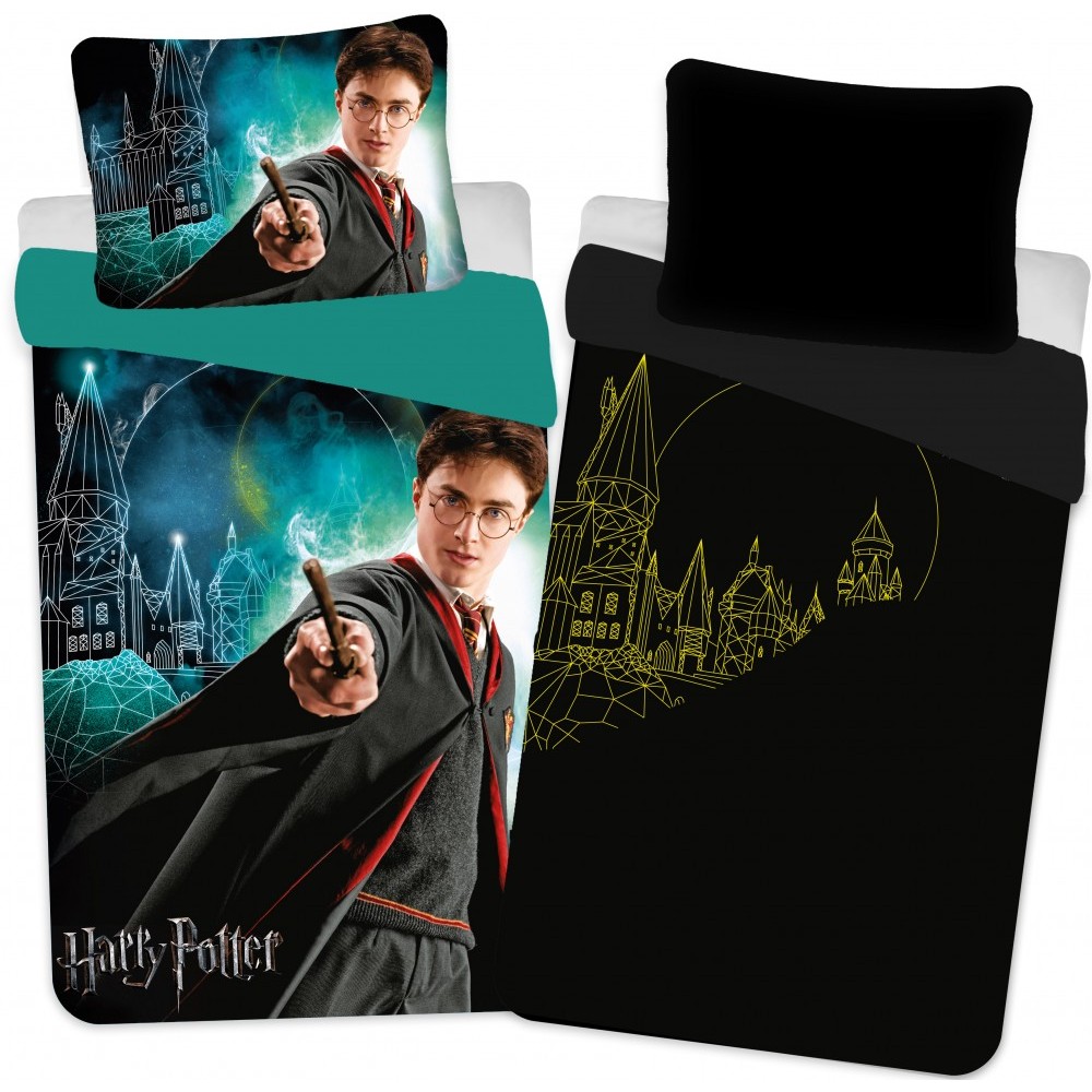 Harry Potter Wizard Glow-in-the-dark bedding cover 140×200cm, 70×90 cm