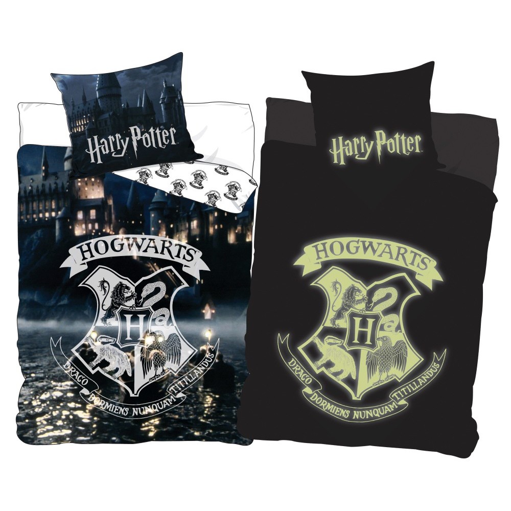Harry Potter Hogwarts glow in the dark bedding set 140×200cm, 70×90 cm