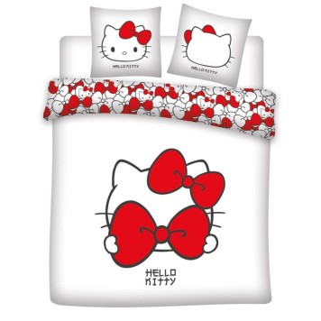 Hello Kitty Red Bow double, double duvet cover 240×220cm, 65x65 cm