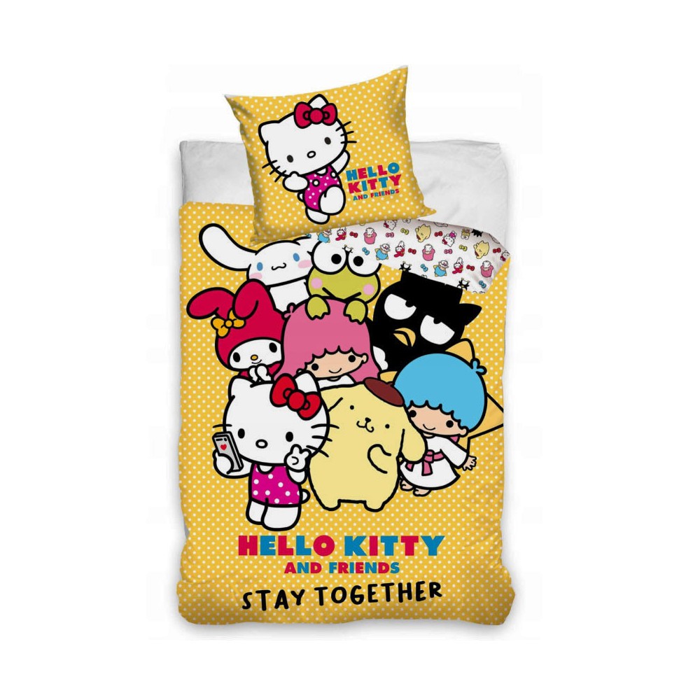 Hello Kitty Stay Together  bed linen 140×200cm, 70x90 cm