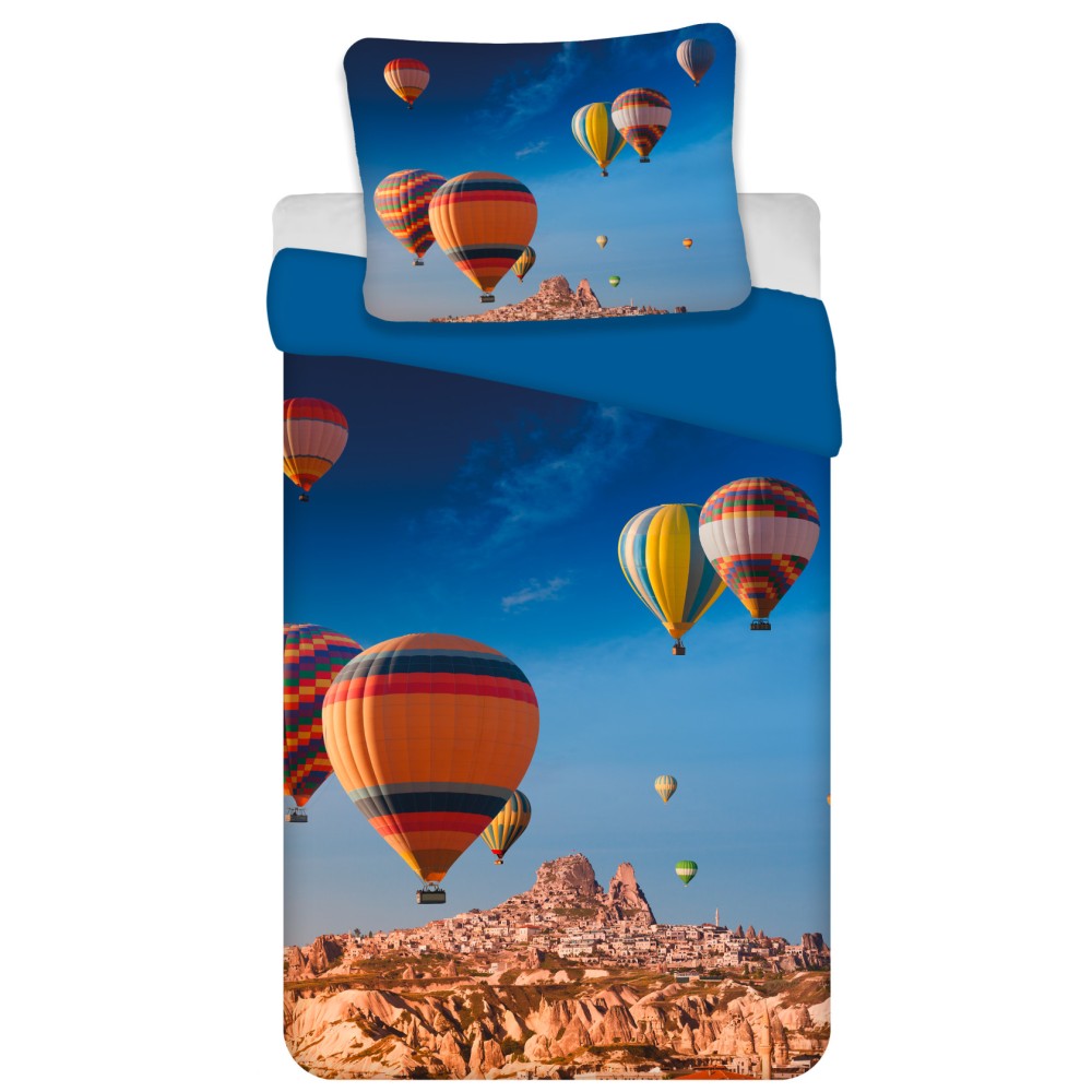Vehicle Hot Air Balloon Bedding Set 135×200cm, 80×80 cm