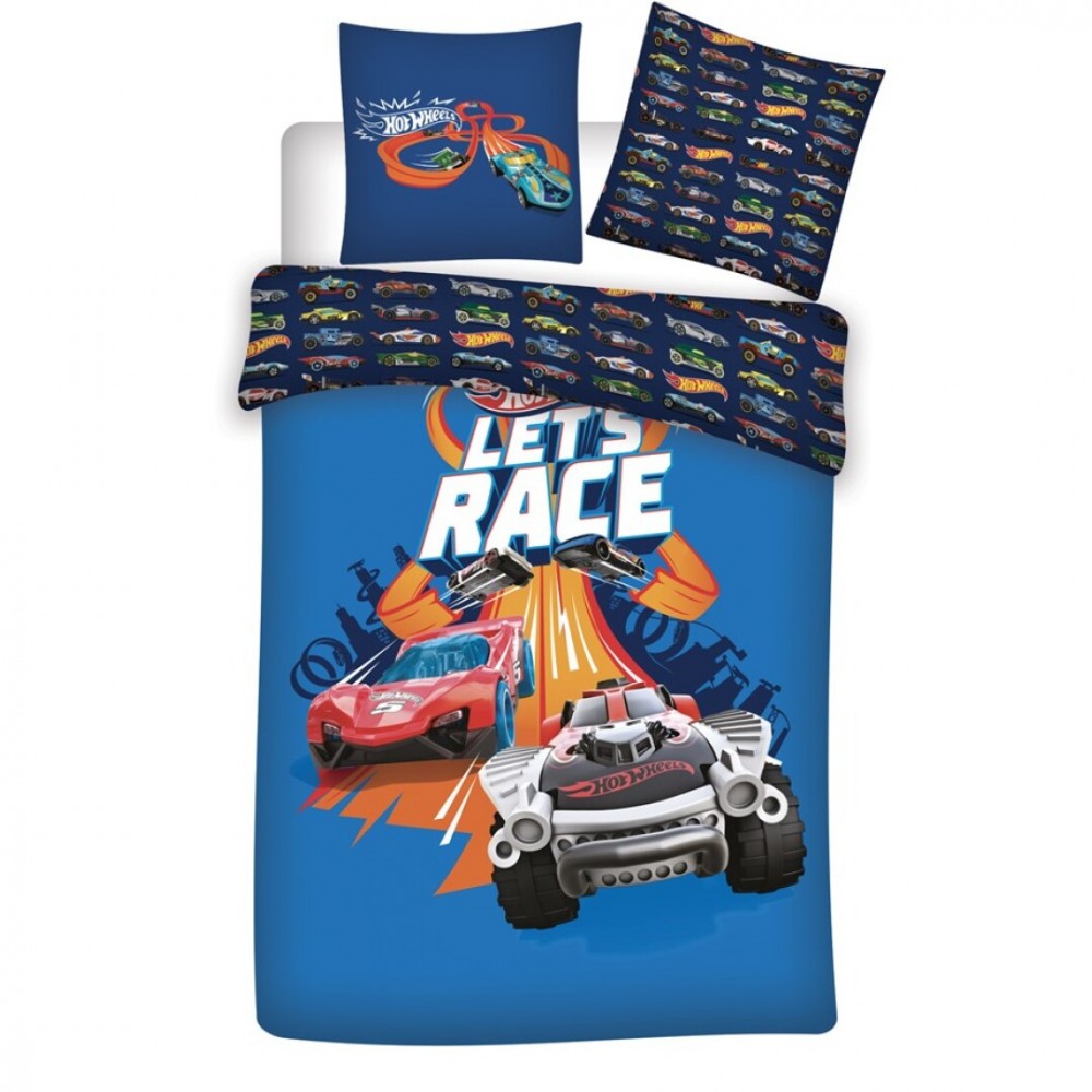 Hot Wheels Head to Head duvet cover 140×200cm, 63×63 cm microfibre