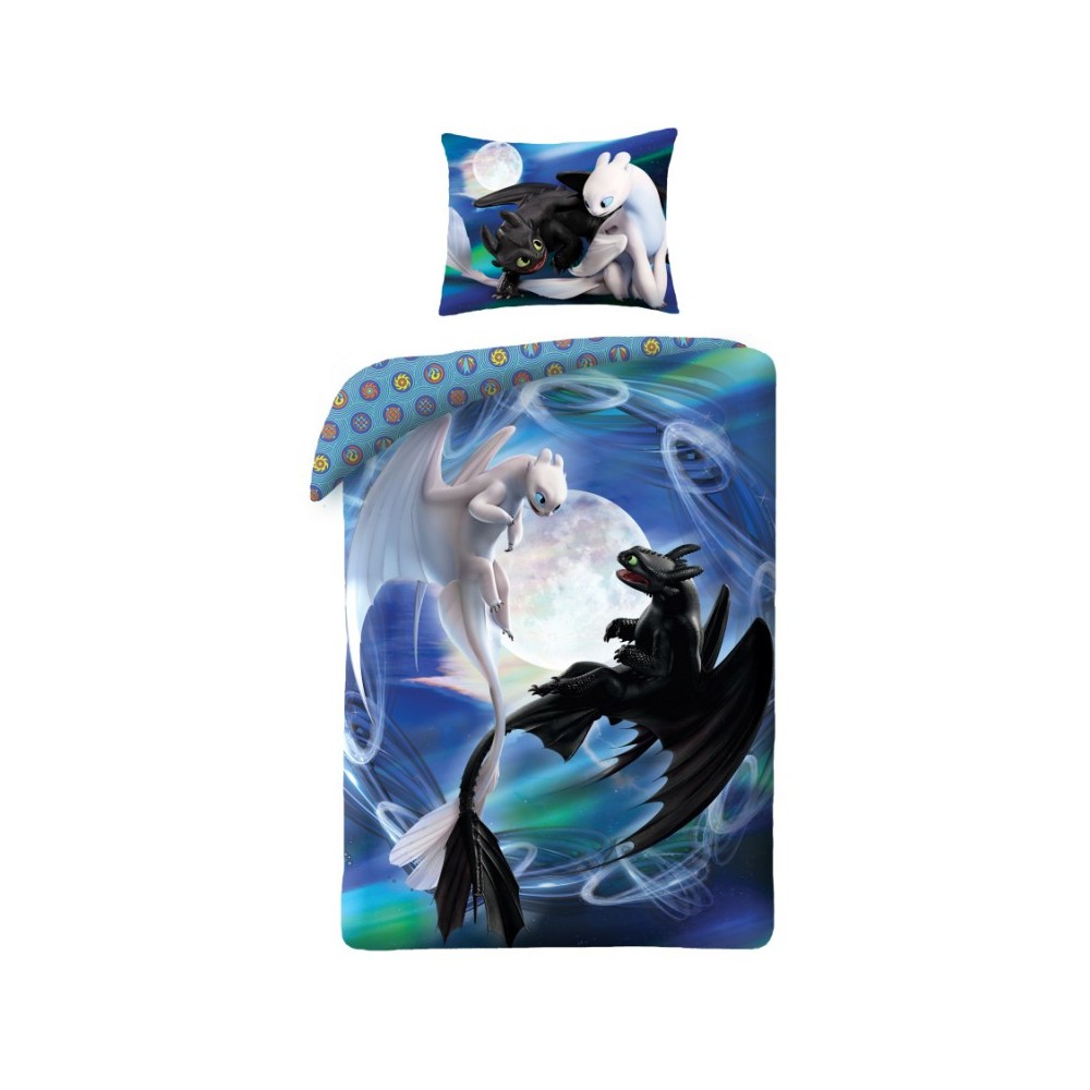 How To Train Your Dragon Night and Light bedding set 140×200cm, 70×90 cm