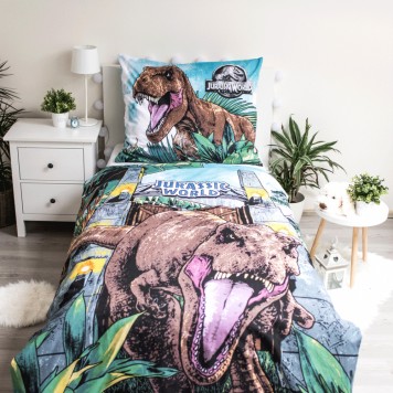 Jurassic World Roar glow-in-the-dark bedding cover 140×200cm, 70x90 cm