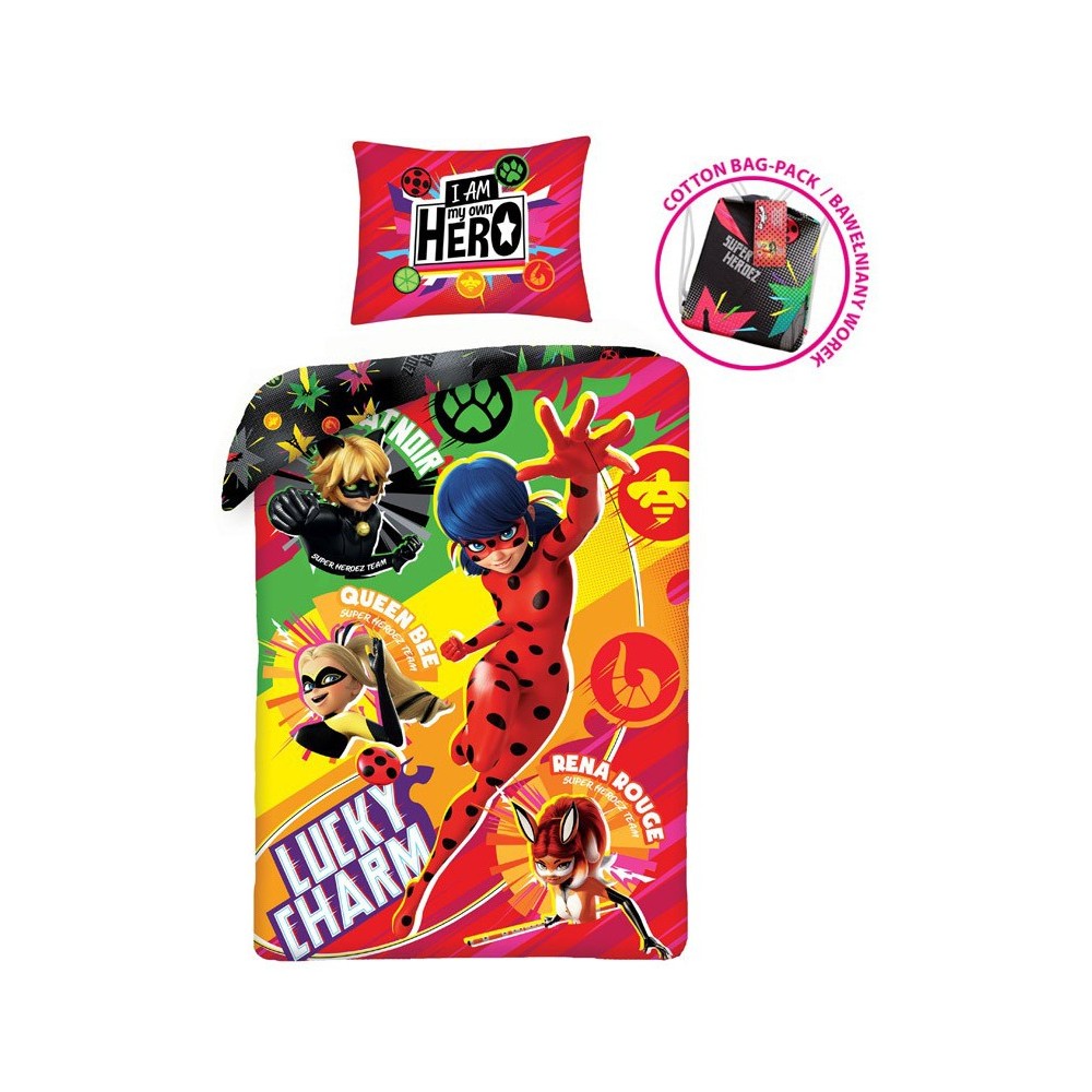 Miraculous Ladybug Hero bedding cover 140×200cm, 70×90 cm