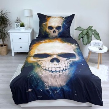 Halloween Dark Skull Bedding Set 140×200cm, 70x90cm microfibre