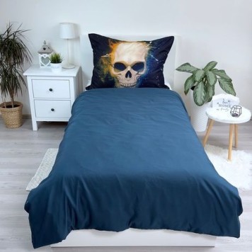 Halloween Dark Skull Bedding Set 140×200cm, 70x90cm microfibre