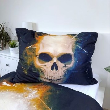 Halloween Dark Skull Bedding Set 140×200cm, 70x90cm microfibre