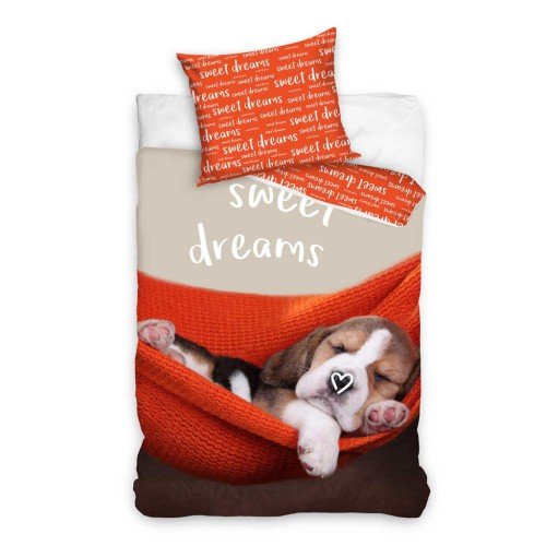 Animals Sweet Dreams Dog Bed Linen Set 140×200cm, 70×90 cm
