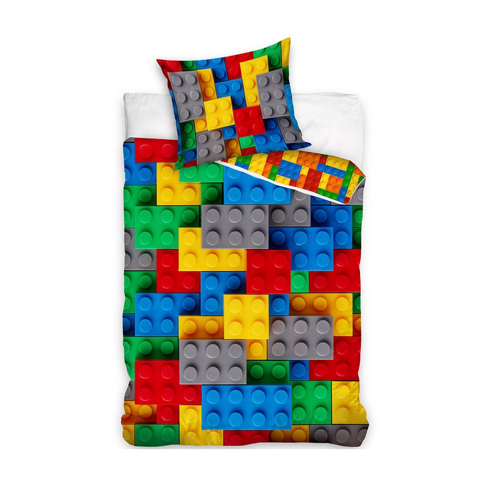 Bricks Lego patterned bedding set 140×200cm, 70×90 cm