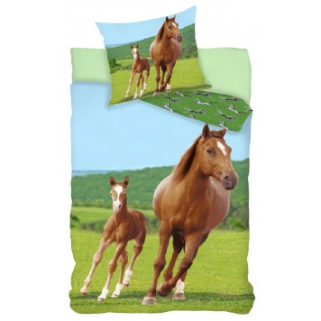 Horses Field bedding cover 140×200cm, 70×90 cm