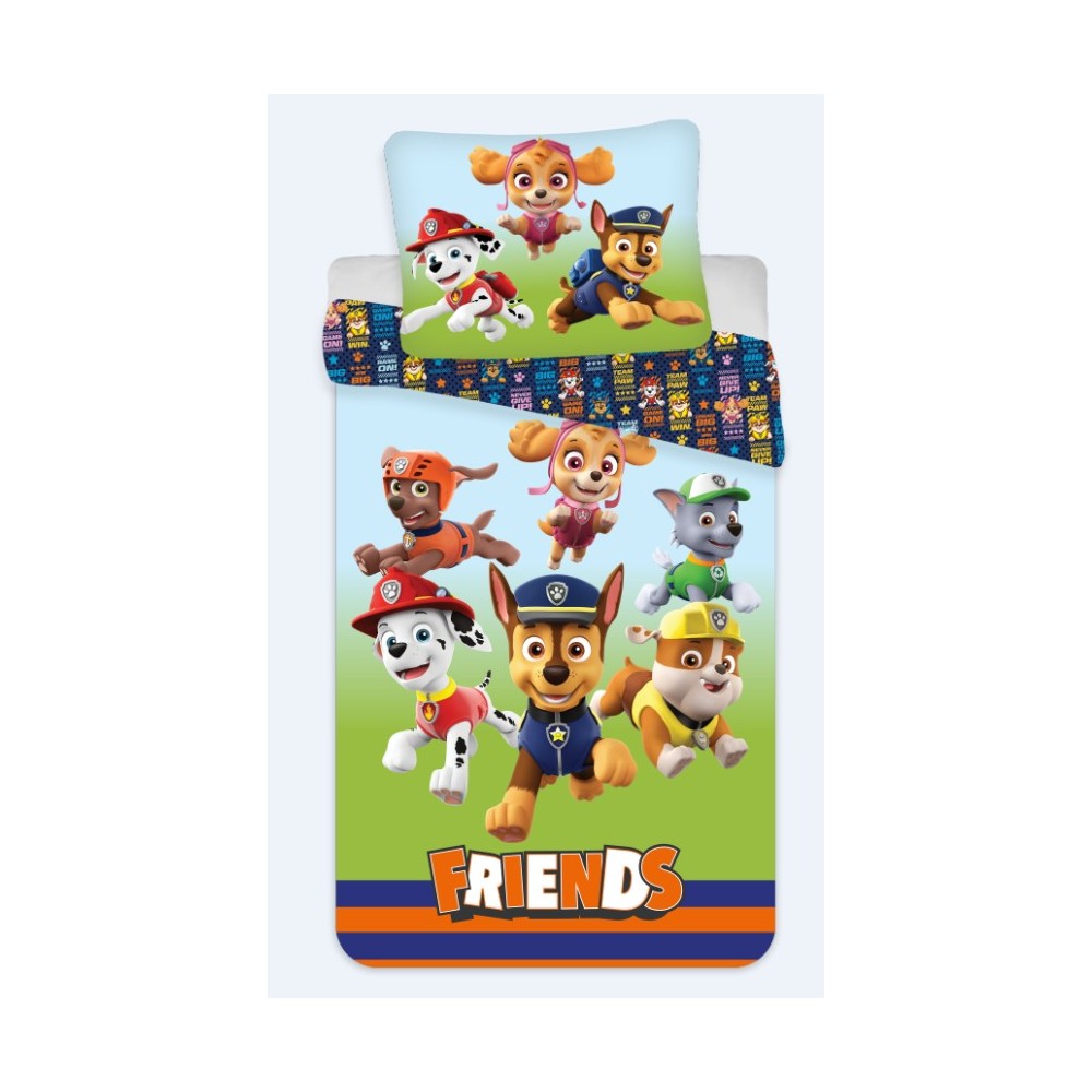 Paw Patrol bedding cover 135×200cm, 80×80 cm