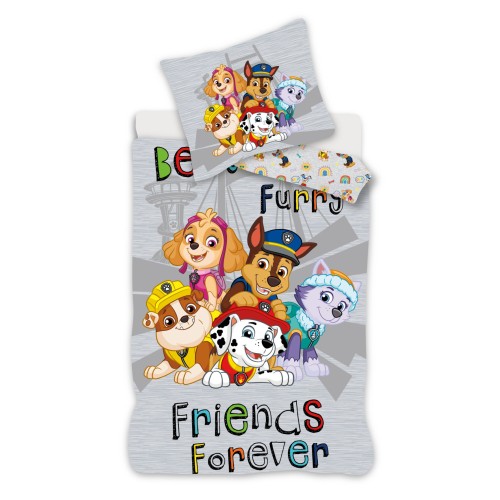 Paw Patrol Grey bedding set 140×200cm, 70×90 cm microfibre