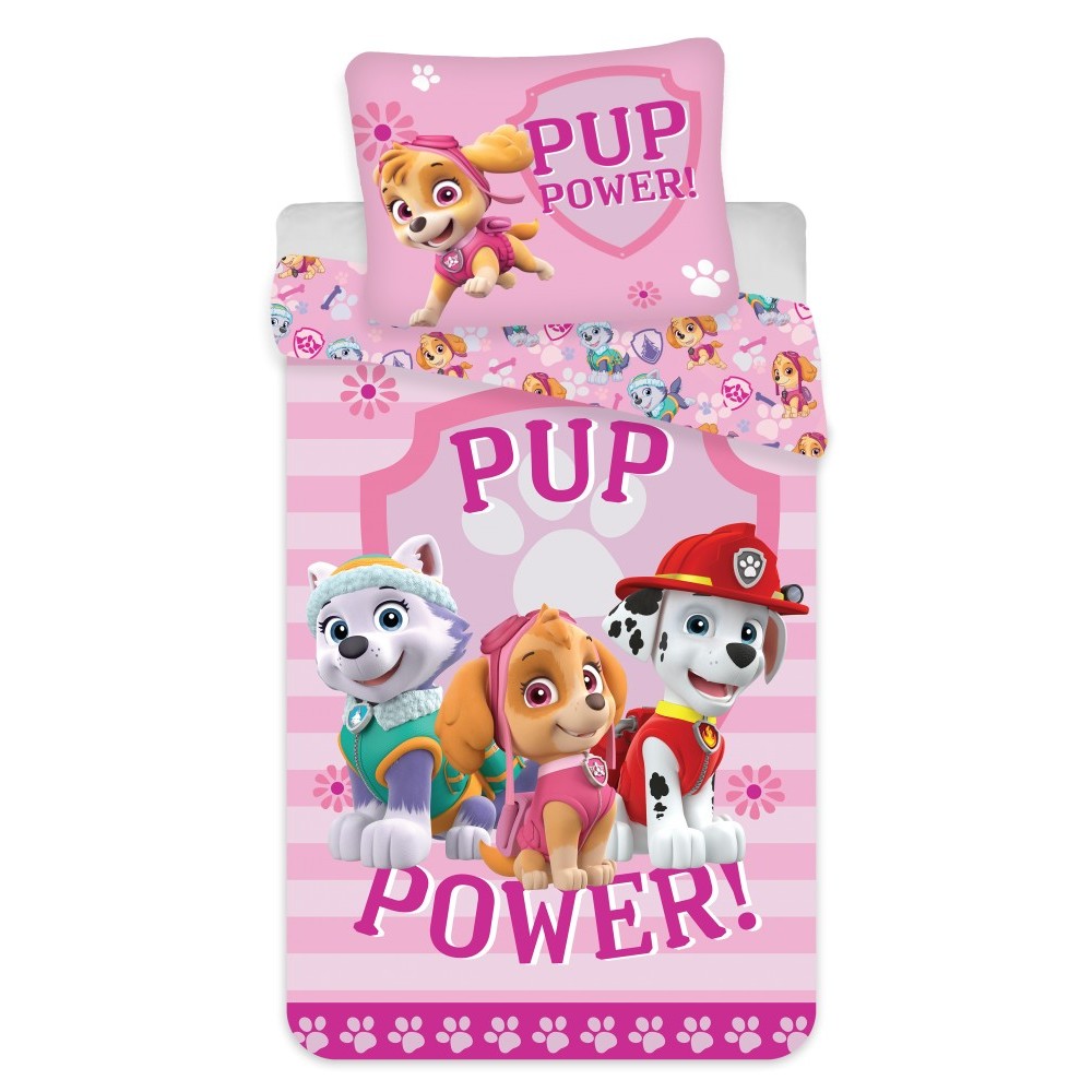 Paw Patrol Pup Power bed linen 140×200cm, 70×90 cm