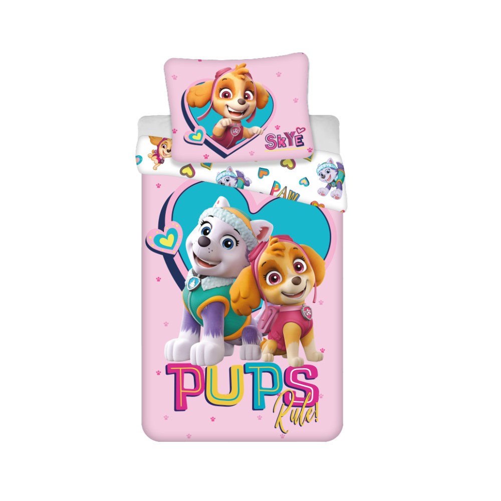Paw Patrol Pups Rule bedding set 140×200cm, 70×90 cm microfibre