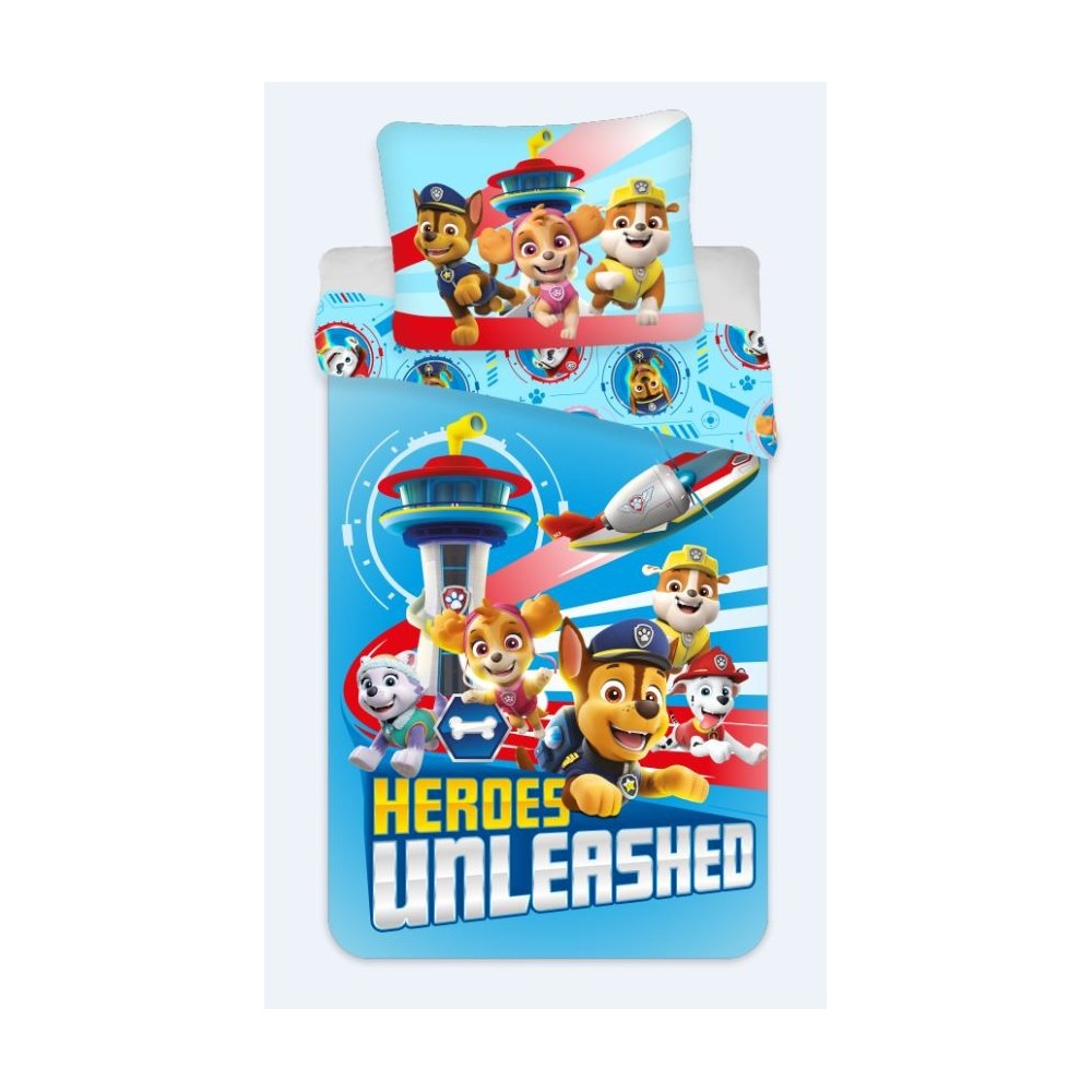 Paw Patrol Unleashed bedding cover 135×200cm, 80×80 cm
