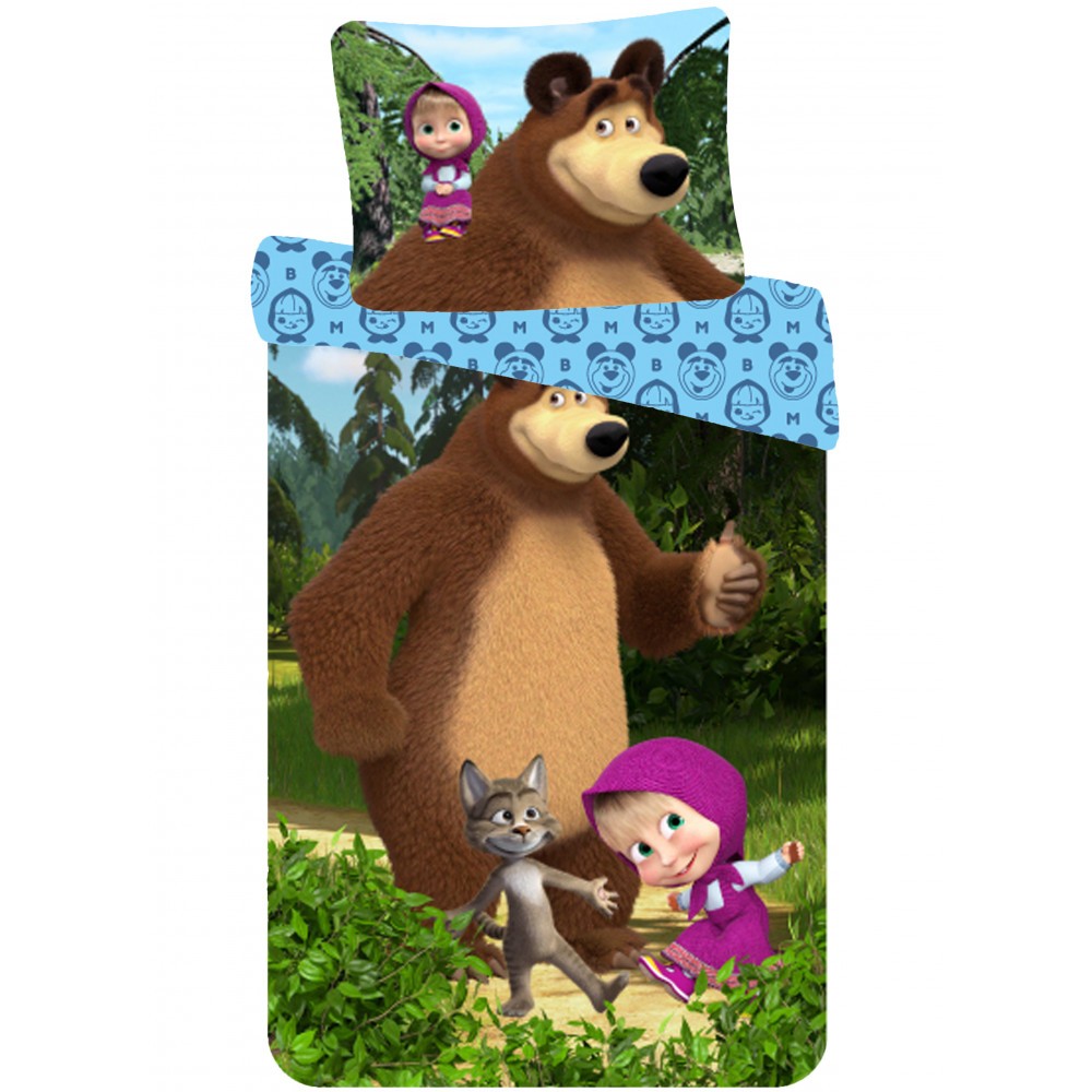Masha and the Bear bedding cover 140×200cm, 70×90 cm