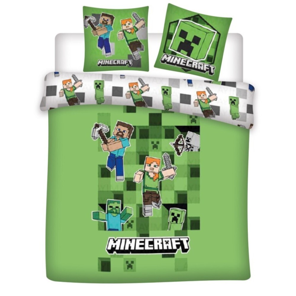 Minecraft double, double duvet cover 240×220cm, 65x65 cm