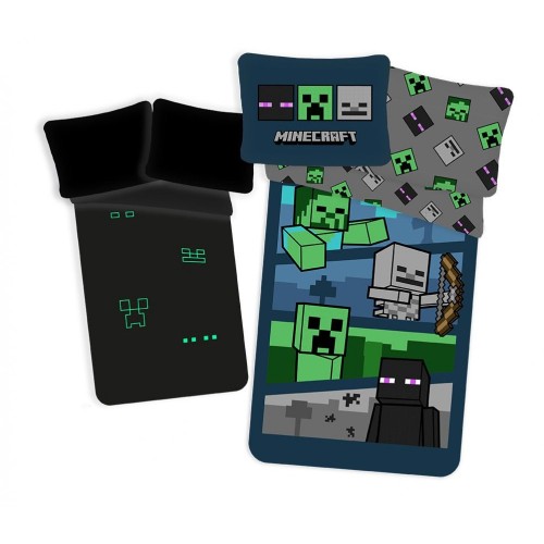 Minecraft Adventure Glow in the dark bedding set 140x200cm, 70x90cm