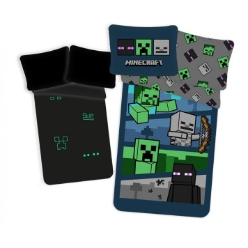 Minecraft Adventure Glow in the dark bedding set 140x200cm, 70x90cm