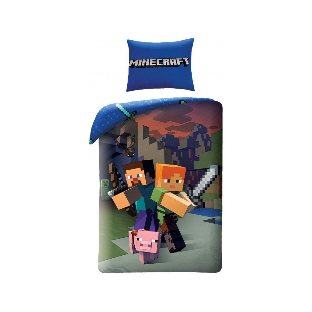 Minecraft Steve and Alex bedding set 140×200cm, 70×90 cm