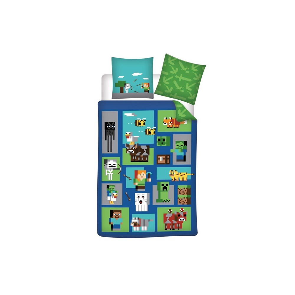 Minecraft bedding set 140×200cm, 65×65 cm