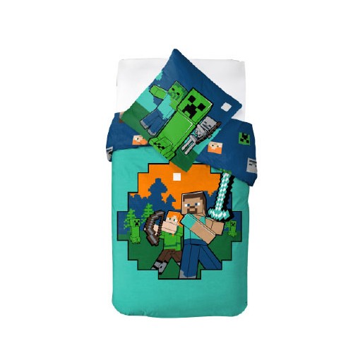 Minecraft Diamond Defender bedding set 140x200cm, 70x90 cm