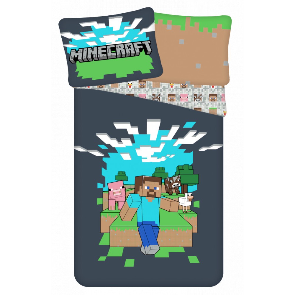 Minecraft bedding cover 140×200cm, 70×90 cm