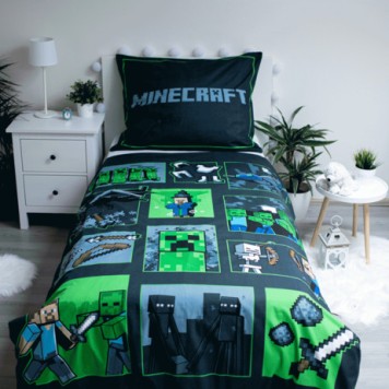 Minecraft Survival Mode Bedding Set 140×200cm, 70×90 cm