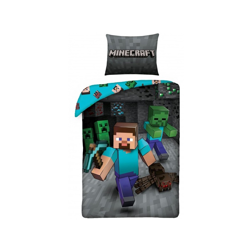 Minecraft Underground bedding cover Miner 140×200cm, 70×90 cm