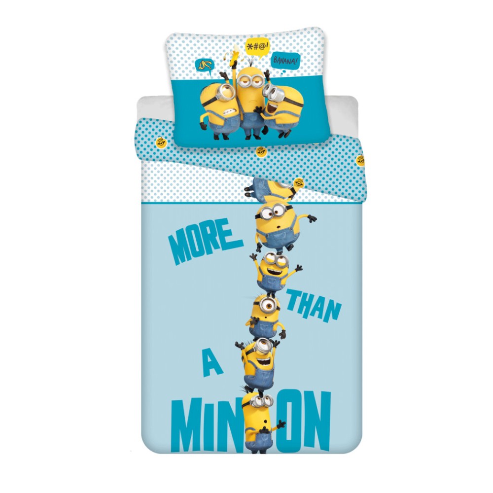 Minions Blue bedding set 140×200cm, 70×90 cm microfibre
