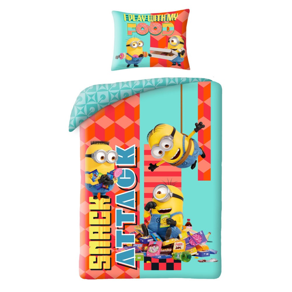 Minions Snack Attack bedding set 140×200cm, 70×90 cm microfibre