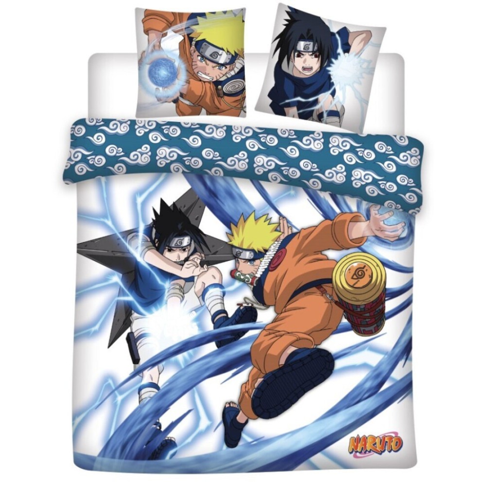 Naruto Rasengan vs Chidori double, double duvet cover 240×220cm, 65x65 cm