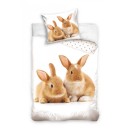Rabbit Brown bedding set 140×200cm, 70×90 cm