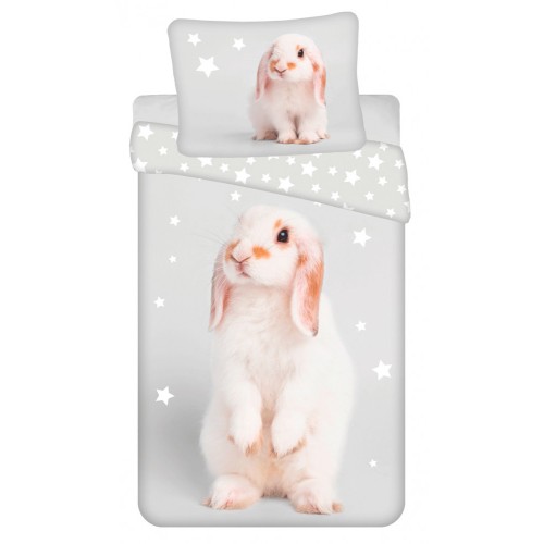 Rabbit Grey bedding set 140×200cm, 70×90 cm