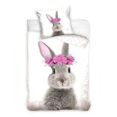 Animals Pink Wreath Rabbit bedding cover 140×200cm, 70×90 cm